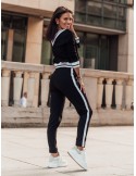 Black women\'s tracksuit set with a deep neckline FK553 - Online store - Boutique